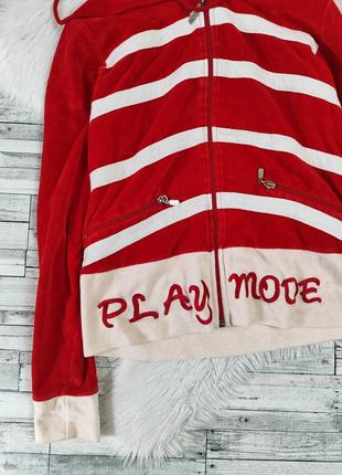 Женский спортивный костюм playmode красный микровельвет  кофта и штаны размер 46 м4 фото