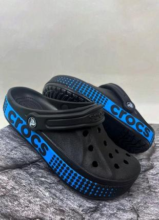 Женские кроксы crocs bayaband - logo motion black