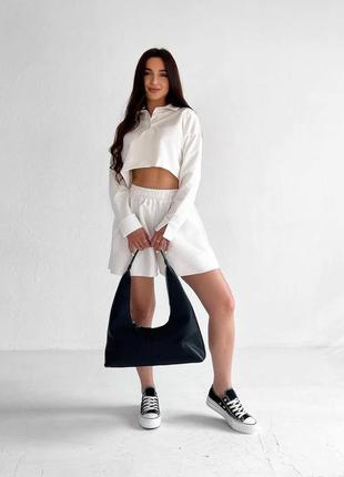 🎨 3 цвета! стильный женский костюм шорты белый женткий весна лето лето