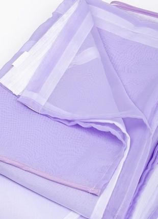 Короткий тюль для кухни alvi 2 до подоконника цвет сиреневый