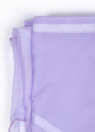 Короткий тюль для кухни alvi 2 до подоконника цвет сиреневый
