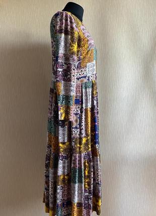 Платье длинное свободное натуральная ткань в стиле бохо4 фото