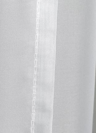 Фіранка коротка асиметрична з окантовкою 3,6х1,6 м білий/сірий