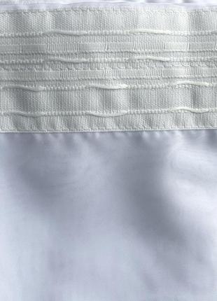 Фіранка коротка асиметрична з окантовкою 3,6х1,6 м білий/сірий