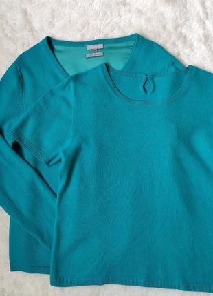 Бирюзовый комплект кашемировый свитер кардиган с кашемировая футболка кофта с пуговицами
