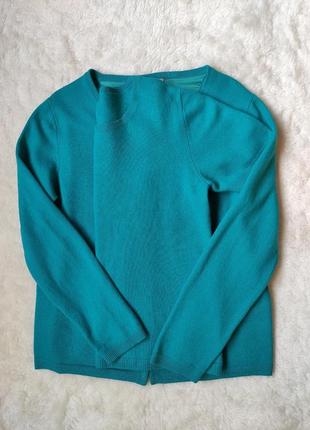 Бірюзовий комплект кашеміровий светр кардиган із кашемірова футболка кофта з ґудзиками4 фото