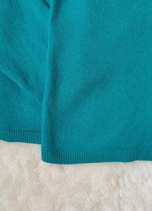 Бірюзовий комплект кашеміровий светр кардиган із кашемірова футболка кофта з ґудзиками7 фото