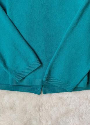 Бірюзовий комплект кашеміровий светр кардиган із кашемірова футболка кофта з ґудзиками6 фото