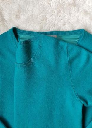 Бірюзовий комплект кашеміровий светр кардиган із кашемірова футболка кофта з ґудзиками5 фото