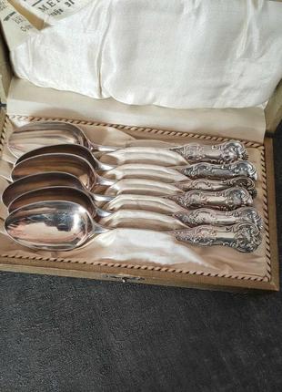 Ложечки чайні, 6 шт., срібло, глазго, шотландія, 1883 рік.