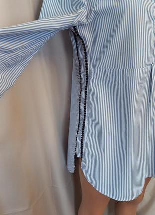 Стильная блуза в полоску, кружево, пайетки  №5bp2 фото