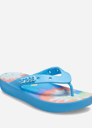 Шлепанцы вьетнамки крокс crocs classic platform tie dye flip3 фото