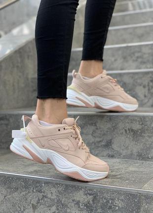 Стильные кроссовочки nike m2k в бежевом цвете (весна-лето-осень)😍