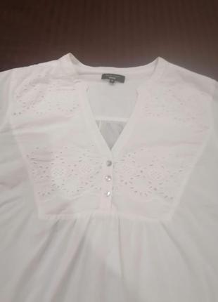 Шикарная блуза/рубашка/туника с сетевым (прошвой) new look. батал. английская2 фото