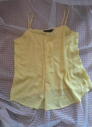 Стильная шифоновая блуза майка желтого цвета dorothy perkins2 фото