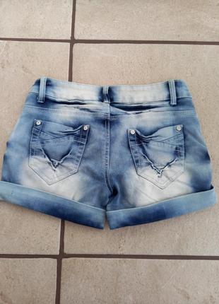 Шорти джинсові короткі блакитні базові3 фото