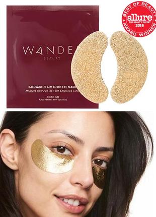 Миттєво діючі патчі під очі від темних кіл та набряків wander baggage claim gold eye masks2 фото