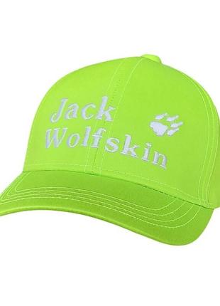 Детская кепка sport line салатовая с лого jack wolfskin