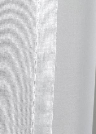 Занавеска короткая асимметричная с окантовкой 3,6х1,6 м белый/коричневый3 фото