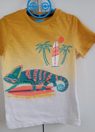Фірмова якісна футболка marks & spencer з хамелеоном для хлопчика 4-5 років зріст 1102 фото