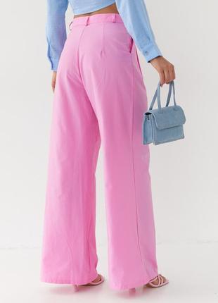 Жіночі штани-палаццо рожевий2 фото