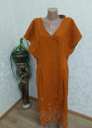 Стильна  сукня сорочка з вишивкою прошва шиття на гудзиках великий розмір2 фото