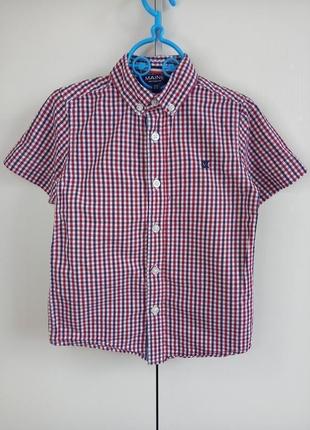 Красивая модная нарядная летняя рубашка maine для мальчика 4-5 лет 110