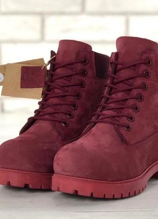 🌺новинка🌺женские зимние ботинки \сапоги timberland bordo тимберленд демисезонные кожа.