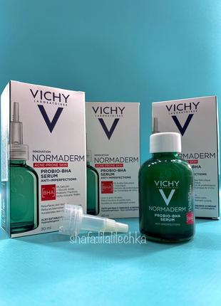 Сыворотка-пилинг для коррекции недостатков жирной и проблемной кожи лица vichy normaderm probio-bha serum1 фото