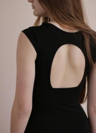 Чорна ділова повсякденна обтяжуюча міні сукня з вирізами від river island5 фото