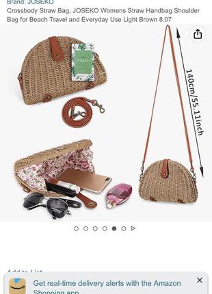 Joseko стильная оригинальная соломенная сумка кроссбоди женская2 фото