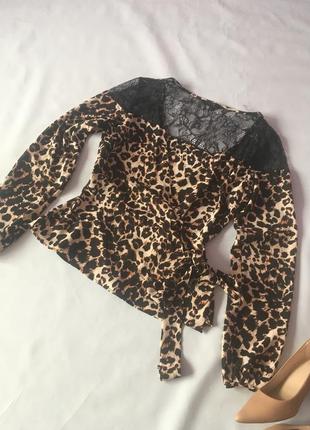 Блузка блуза леопардовый принт р.61 фото