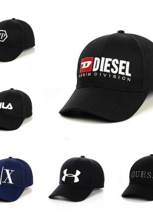 Чоловіча та жіноча бейсболка кепка diesel, ax, fila, guess та ін. багато кольорів