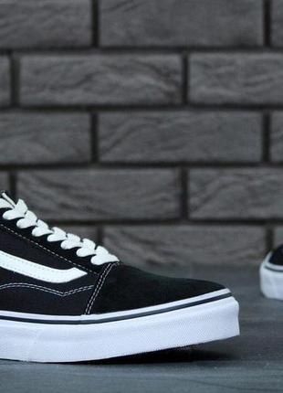 Кеды vans old school black white (ванс олд скул черно-белые) мужские и женские размеры: 36-456 фото