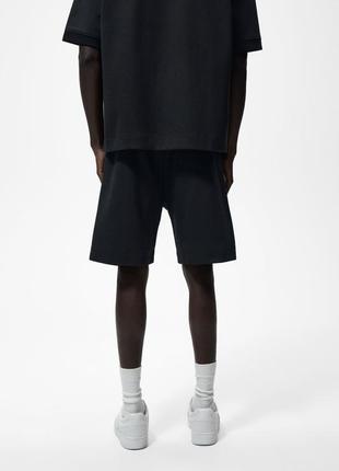 Zara трикотажные черные шорты модель bermuda.3 фото