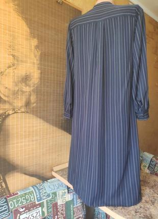 Платье/100%вискоза/рубашка с карманами миди в полоску uniqlo4 фото