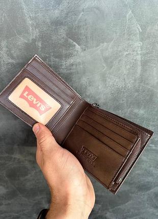 Мужской кожаный кошелек levi's2 фото