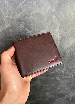 Мужской кожаный кошелек levi's5 фото