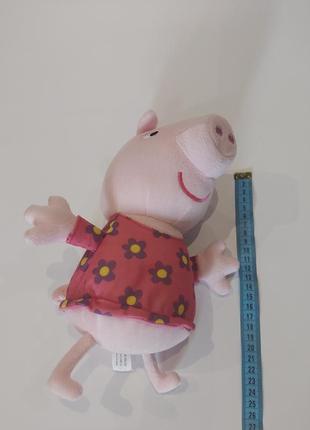 Мягкая игрушка свинка пеппа в розовом платье в цветочек маленькая