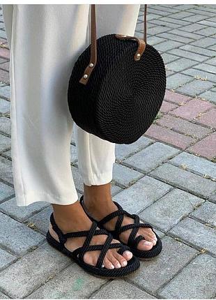 Босоніжки плетені мотузка переплети плетіння туреччина на один палець