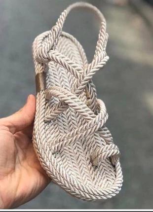 Босоножки плетеные веревки переплеты плетения туречковина на один палец