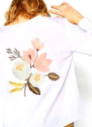 Zara блуза невероятная вышивка на спине, как новая2 фото