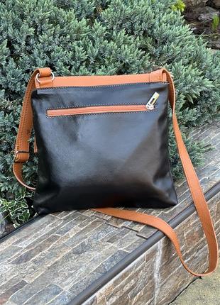 Италия стильная кожаная сумка кроссбоди женская через плечо3 фото