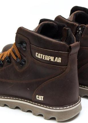 Черевики шкіряні зимові cat rider nubuck brown8 фото