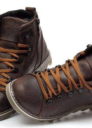 Черевики шкіряні зимові cat rider nubuck brown9 фото