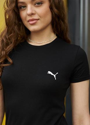 Женская футболка puma белая / черная / серая2 фото