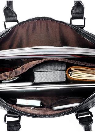 Качественный мужской деловой портфель сумка для документов плетеный5 фото