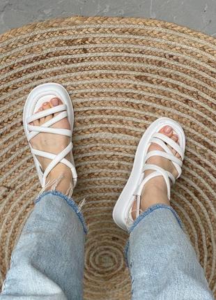 Кожаные босоножки сандалии из натуральной кожи лежаные босоножки сандалии натуральная кожа3 фото