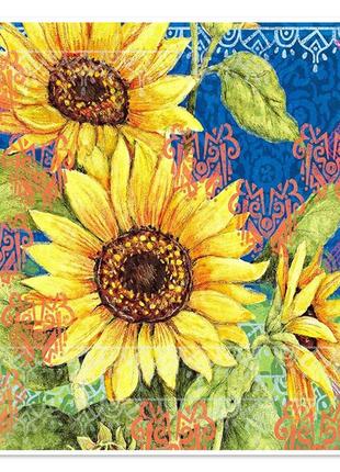 Алмазна мозаїка lesko diy lg136 "соняшники" 30х30 викладка стразами на полотні