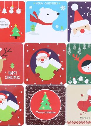 Міні-листівка lesko merry christmas! 7 см для подарунків новорічна рандомні набори1 фото